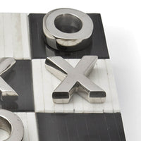 Black & White Nickel Tic Tac Toe Board