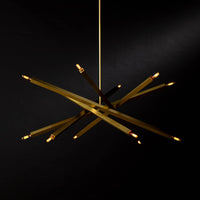 Viper Chandelier Natural Brass