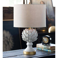 Leafy Artichoke Ceramic Table Lamp Off White