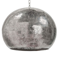 Pierced Metal Sphere Pendant Polished Nickel