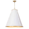 French Maid Chandelier Large White and Natural Brass
