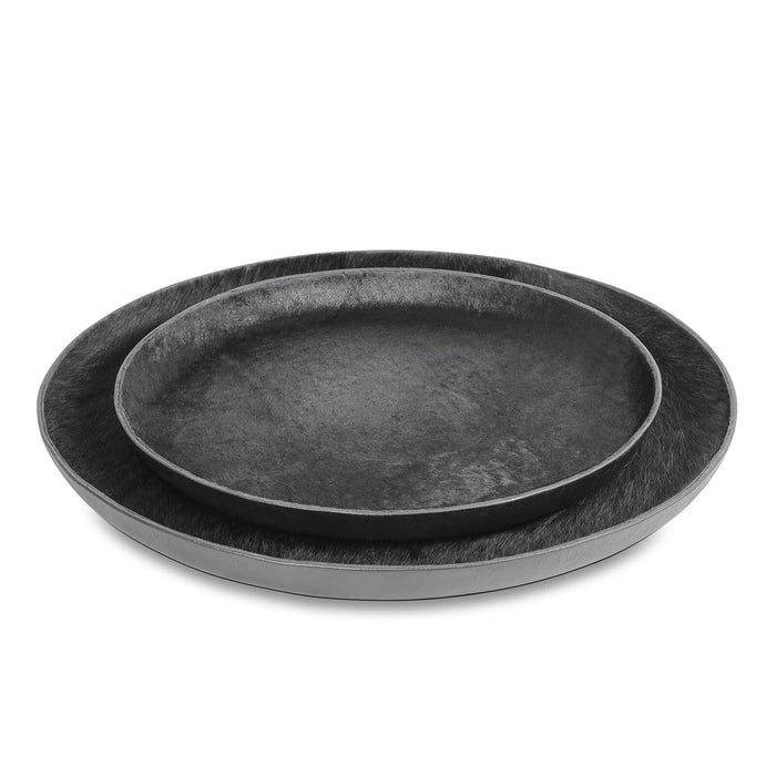 Dillon Black Leather Tray Set