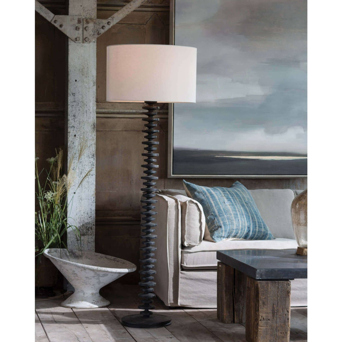 Fishbone Floor Lamp Ebony