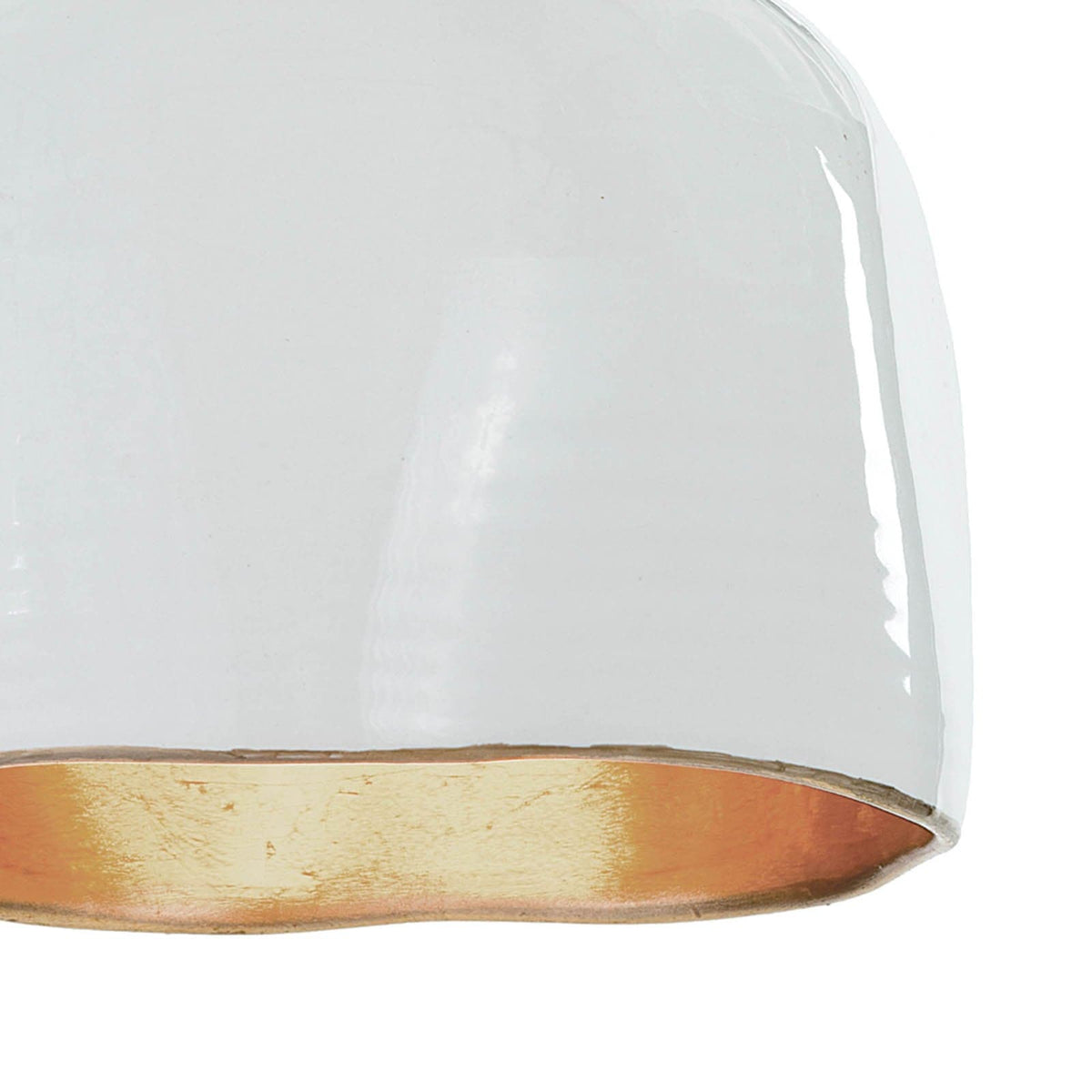 Bianca Ceramic Pendant Gloss White and Gold