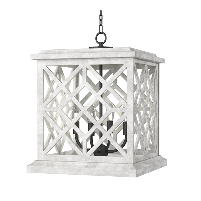 Coastal Living Chatham Wood Lantern White