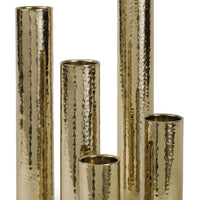 Hammered Polished Brass Bud Vases