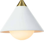 Hilton Pendant White and Natural Brass