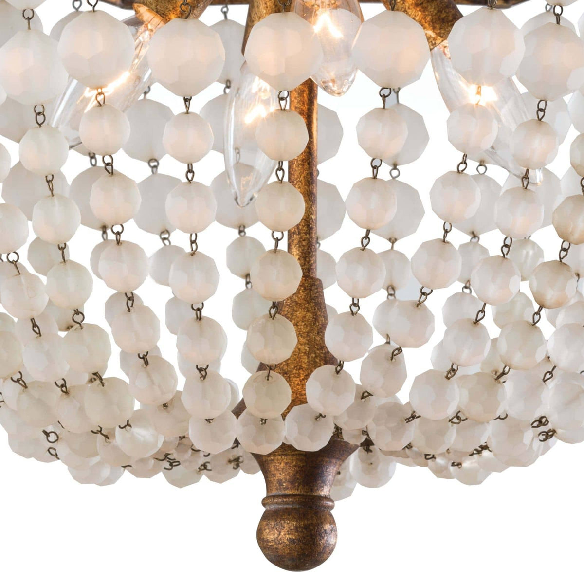 Frosted Crystal Bead Semi Flush Mount