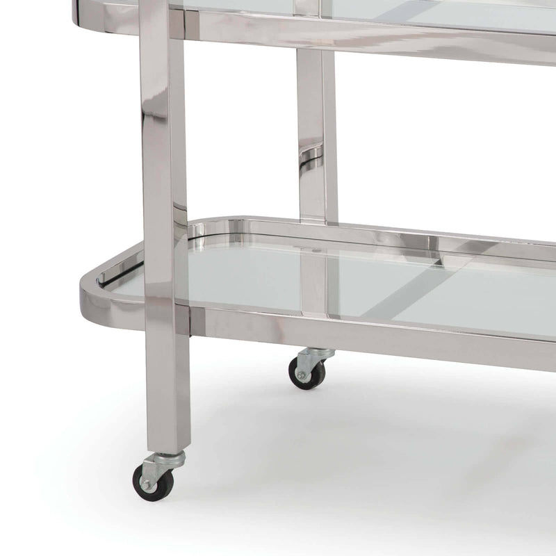Carter Bar Cart Polished Stainless Steel