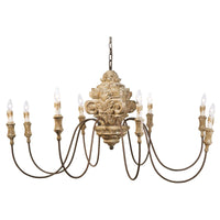 Wood Carved Chandelier