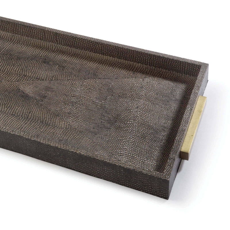 Rectangle Shagreen Boutique Tray Vintage Brown