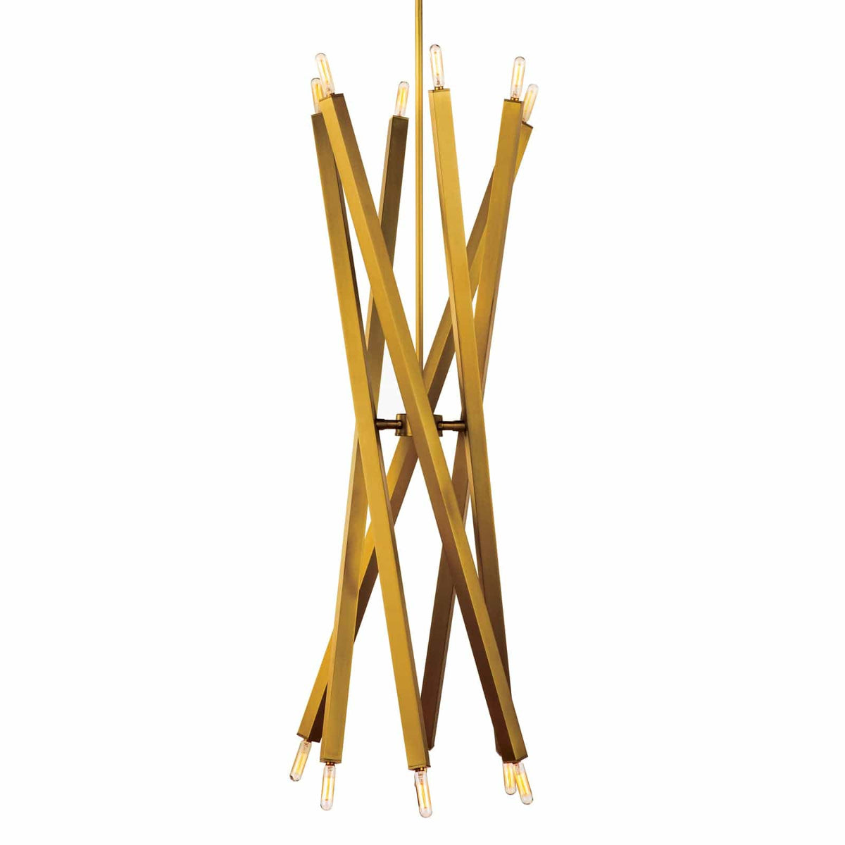 Viper Chandelier Natural Brass