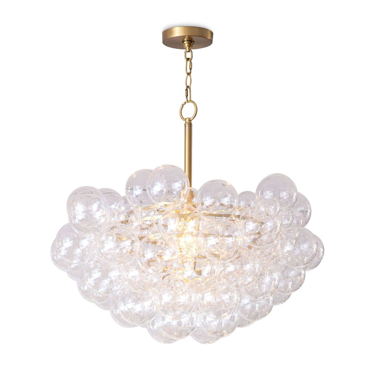 Bubbles Chandelier Clear Natural Brass