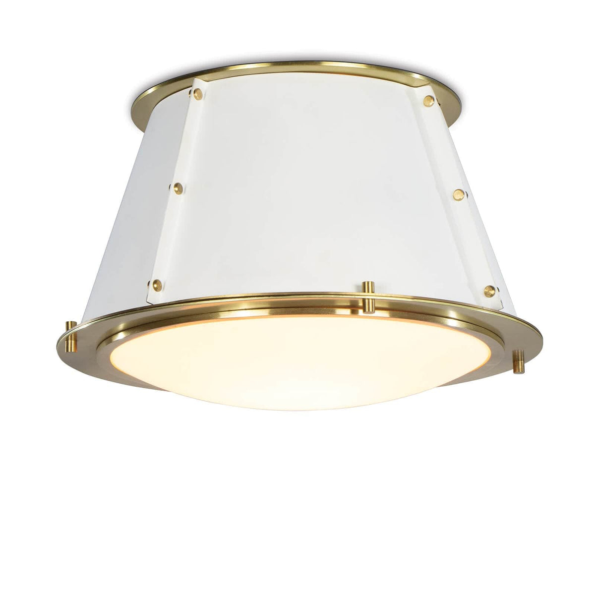 French Maid White & Brass Flush Mount