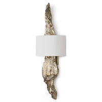 Driftwood Sconce Ambered Silver Leaf