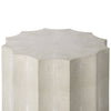 Marilyn Ivory Shagreen Scalloped Accent Table