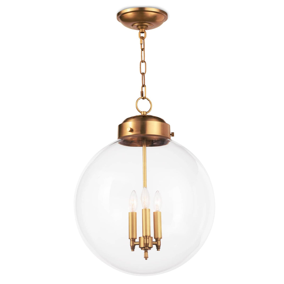 Southern Living Natural Brass Globe Pendant