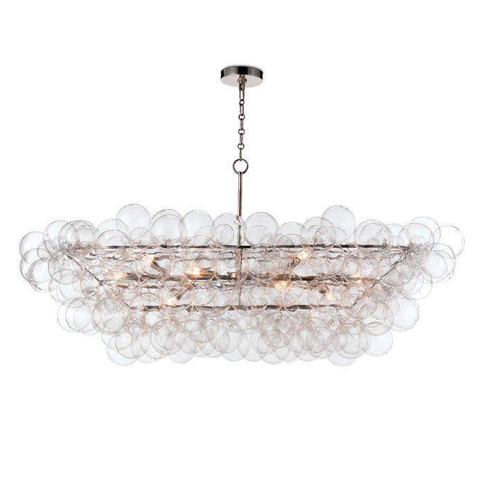 Clear Bubbles Nickel Linear Chandelier