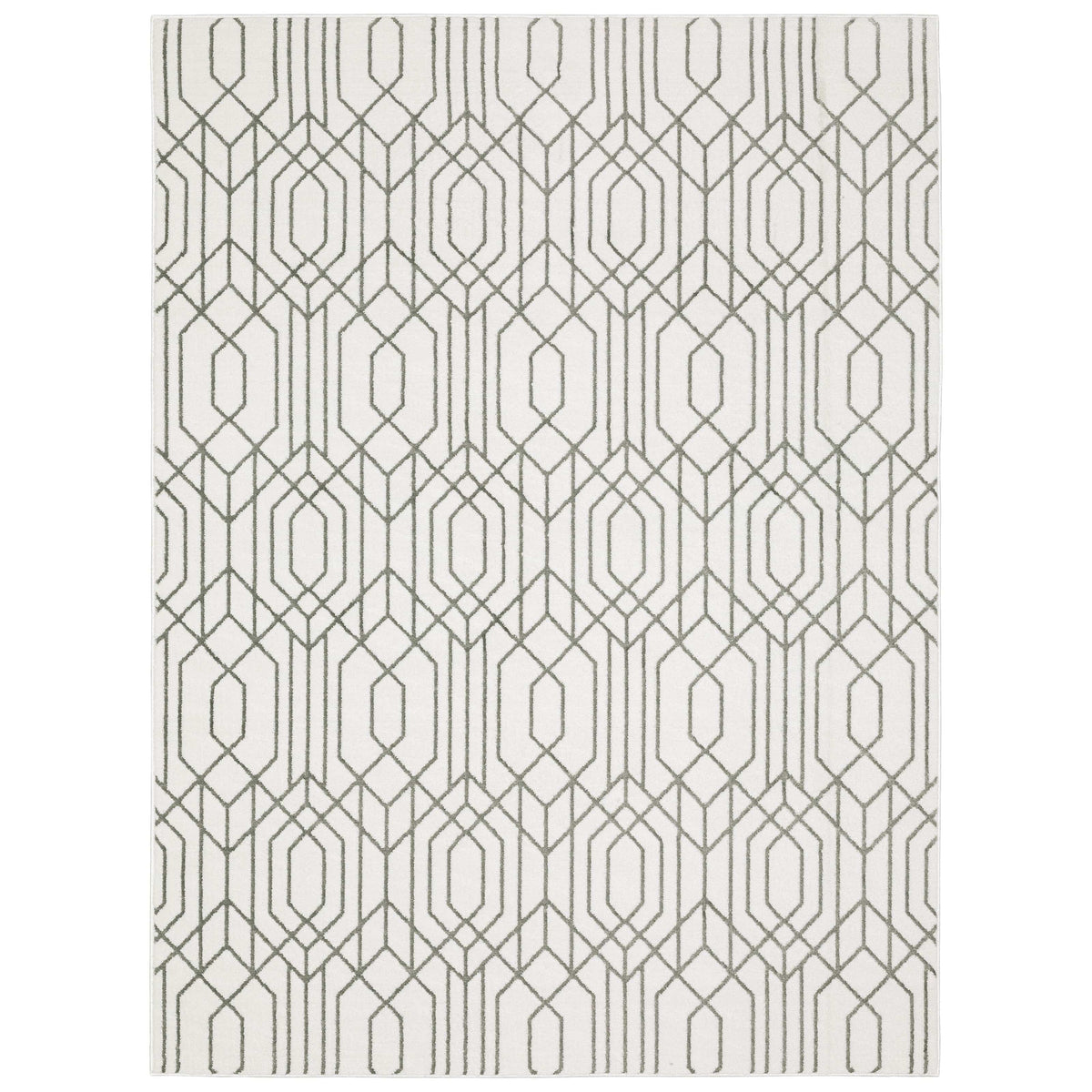 Montecito White & Grey Patterned Rug