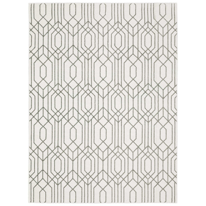 Montecito White & Grey Patterned Rug