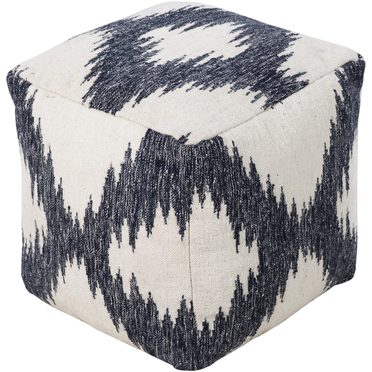 Frontier Denim & Light Beige Floor Pouf