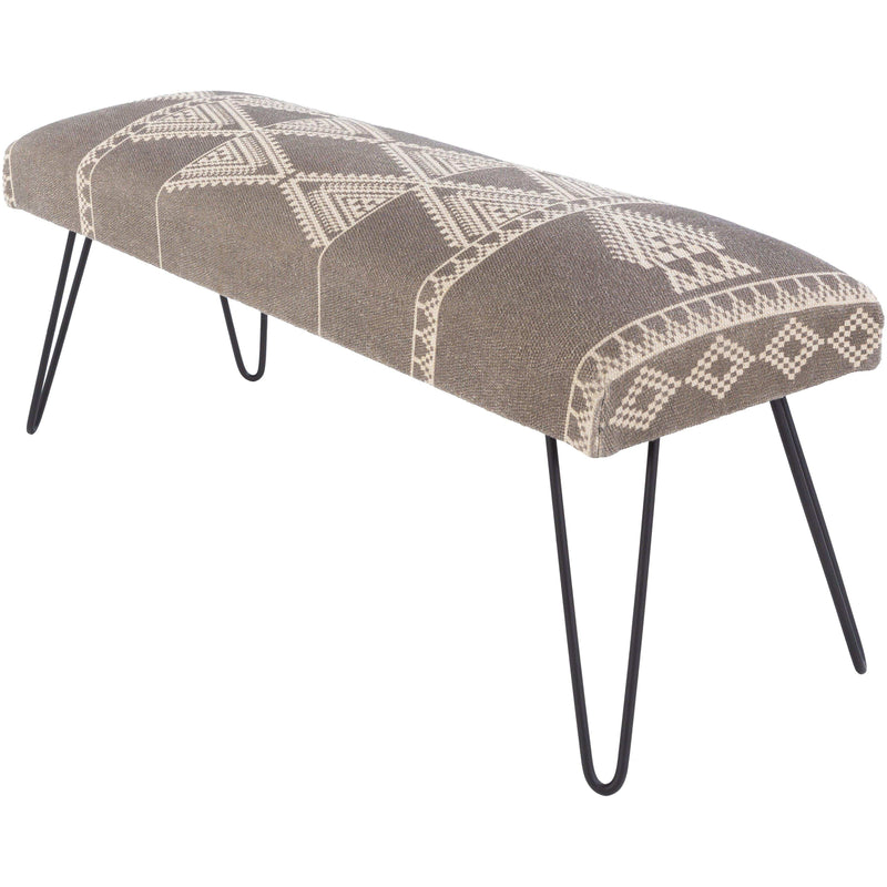 Asmara Charcoal Upholstered Bench