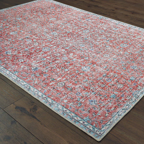 Sofia Red & Blue Casual Rug