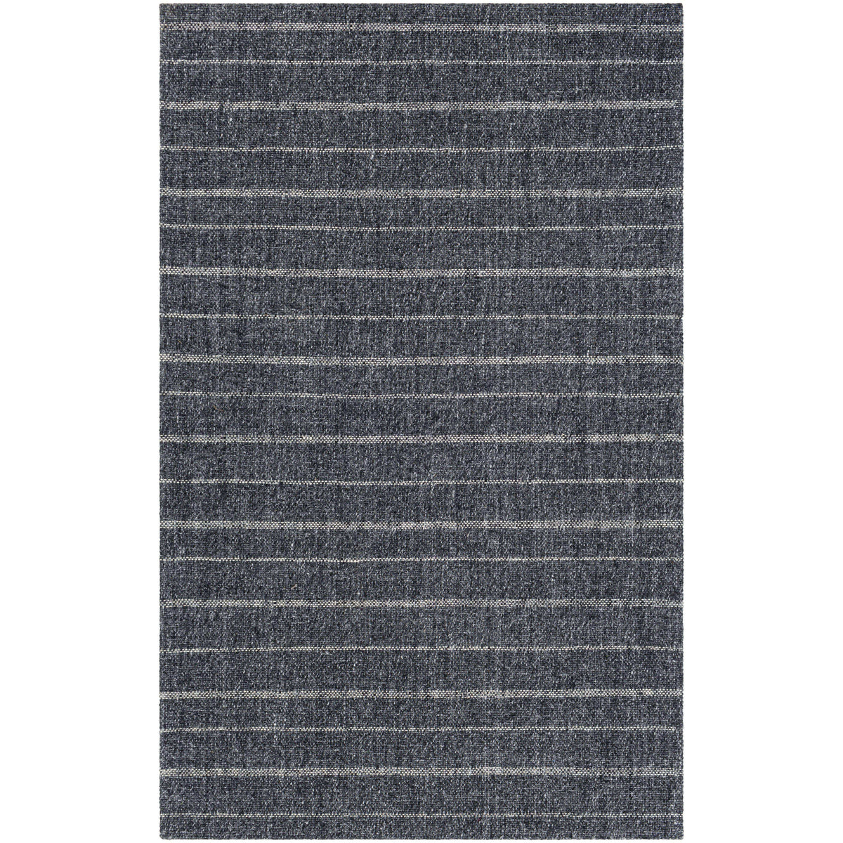 Tartan Black & Gray Striped Hand Woven Rug