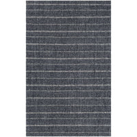 Tartan Black & Gray Striped Hand Woven Rug