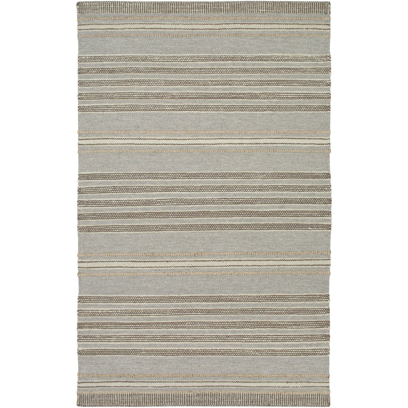 Thebes Gray Striped Wool & Jute Rug